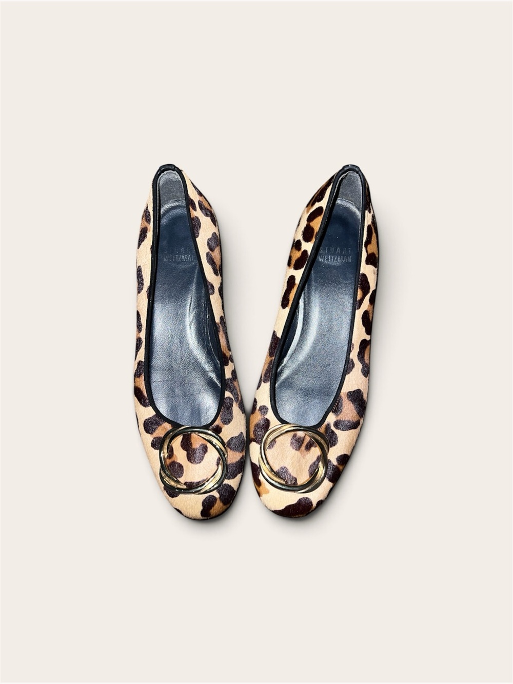 Stuart Weitzman Ohmy Flats Leopard Print Calf Hair 7.5